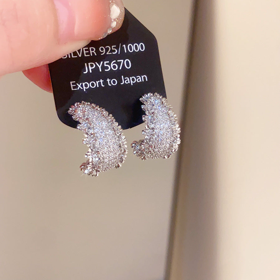 S925 Silver Zircon Light Luxury Studs