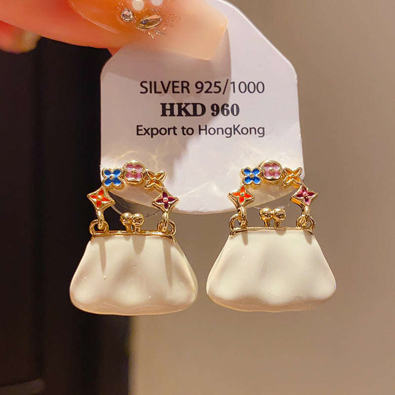 S925 Silver Zircon Light Luxury Studs