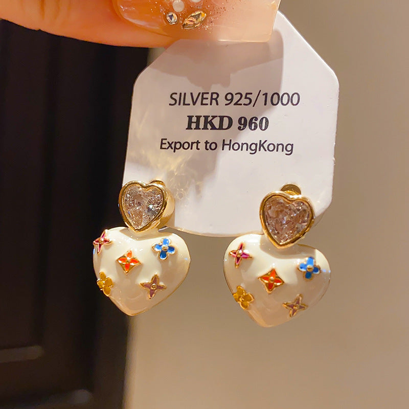 S925 Silver Zircon Light Luxury Studs