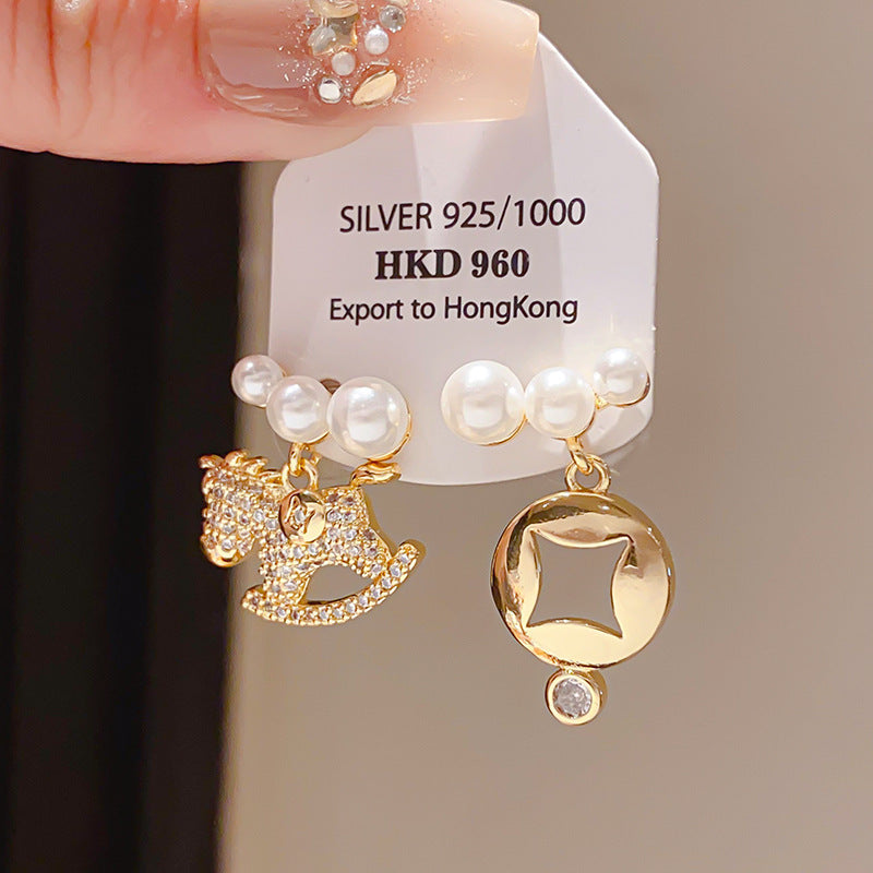 S925 Silver Zircon Light Luxury Studs