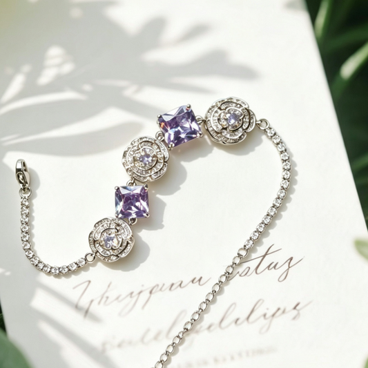 Celestial Bond · Duet Radiance | Light Luxury CZ Bracelet  for Her & You