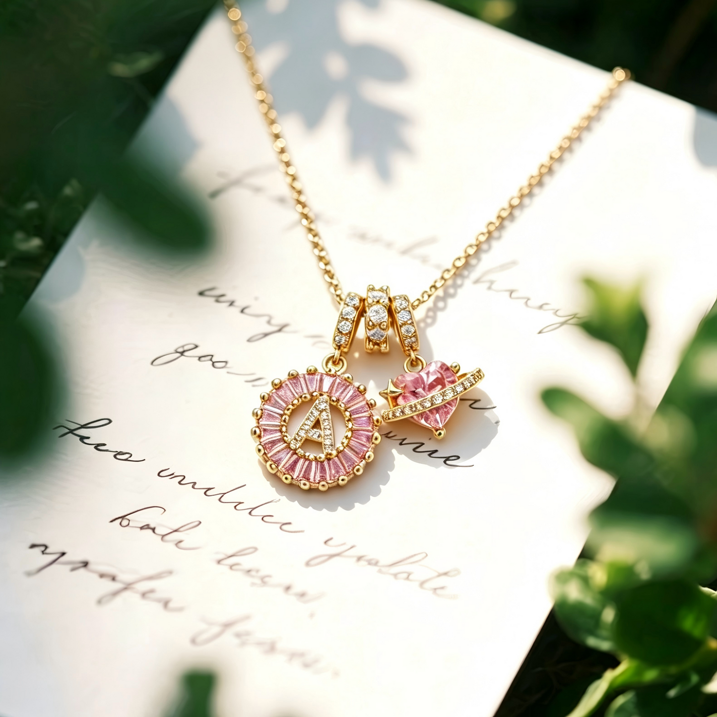 Custom Initial Necklace in Preserved Flower Gift Box - Minimalist Luxury Jewelry
