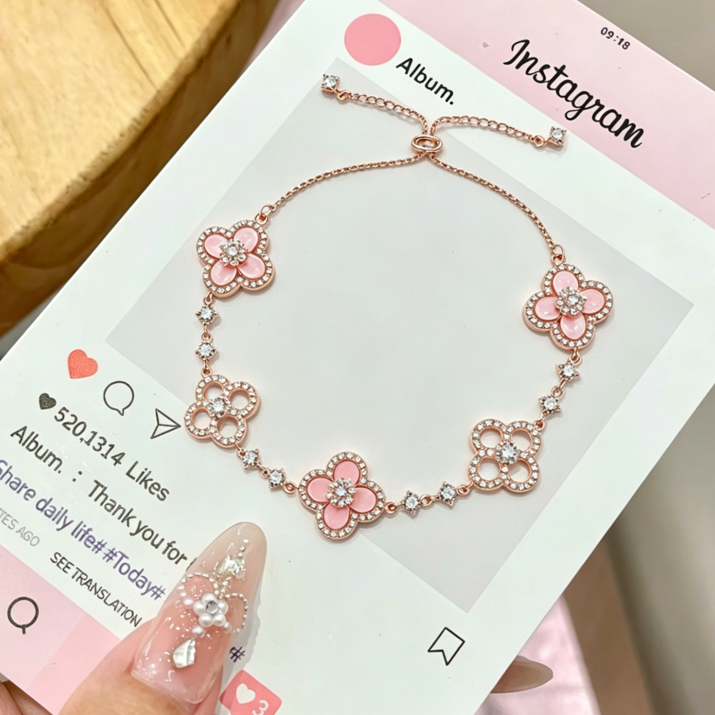 PINK GOLD SAKURA -[BRACELET/EARRINGS/NECKLACE]