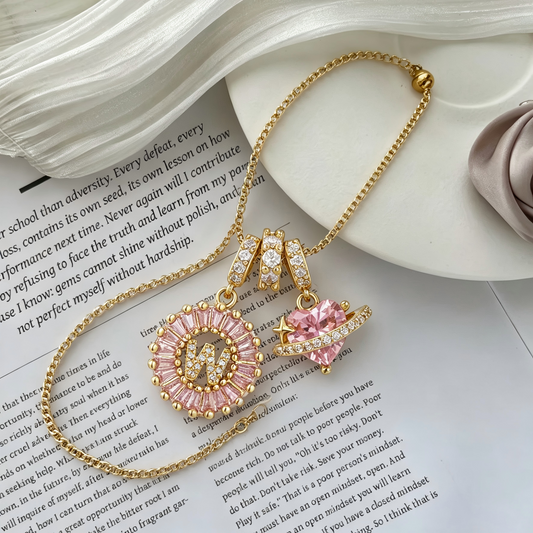 Custom Initial Necklace in Preserved Flower Gift Box - Minimalist Luxury Jewelry