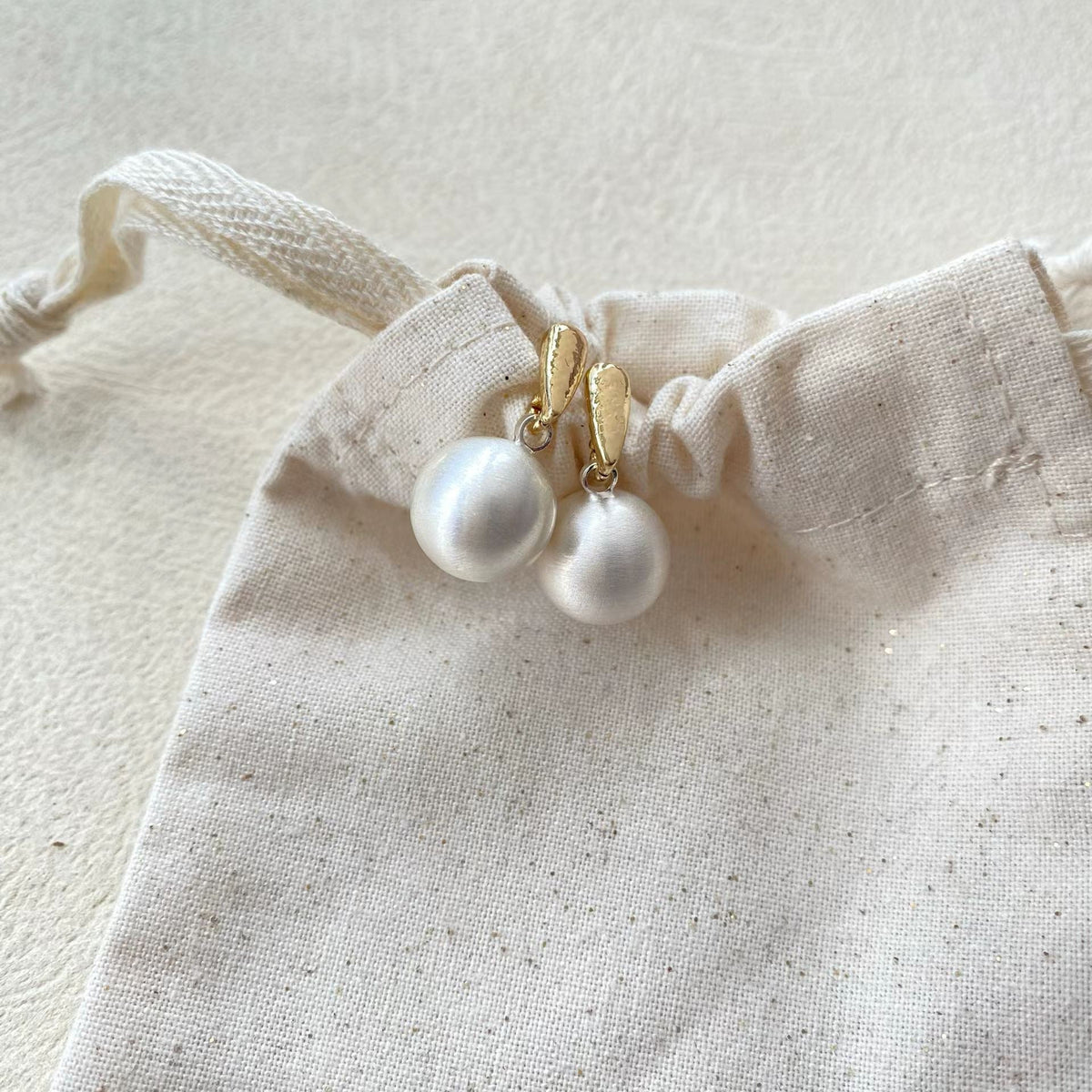 Brushed Metal Ball Drop Earrings – Two-Tone Earrings with S925 Silver Posts