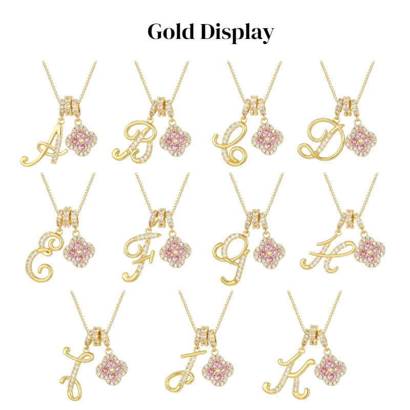 Dainty Four Leaf Clover Alphabet Necklace - Trendy Light Luxury Choker
