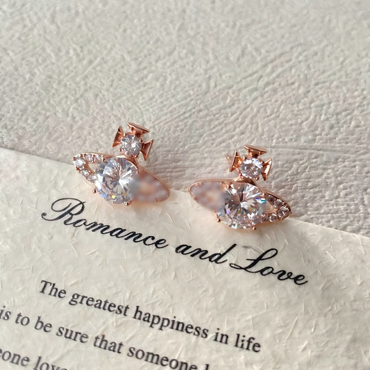Celestial Orb Stud Earrings – Sparkling Statement Earrings with S925 Silver Posts