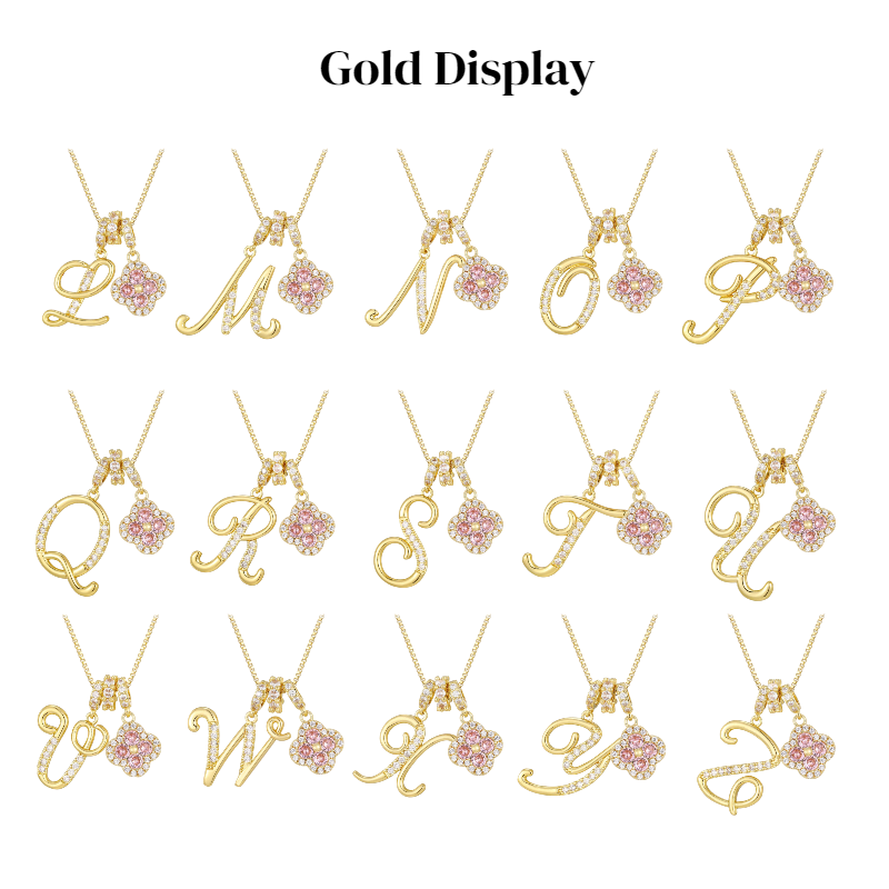 Dainty Four Leaf Clover Alphabet Necklace - Trendy Light Luxury Choker