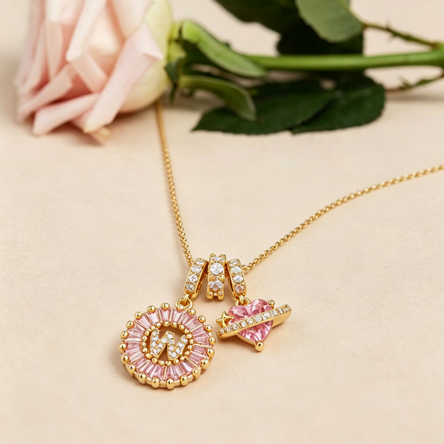 Custom Initial Necklace in Preserved Flower Gift Box - Minimalist Luxury Jewelry