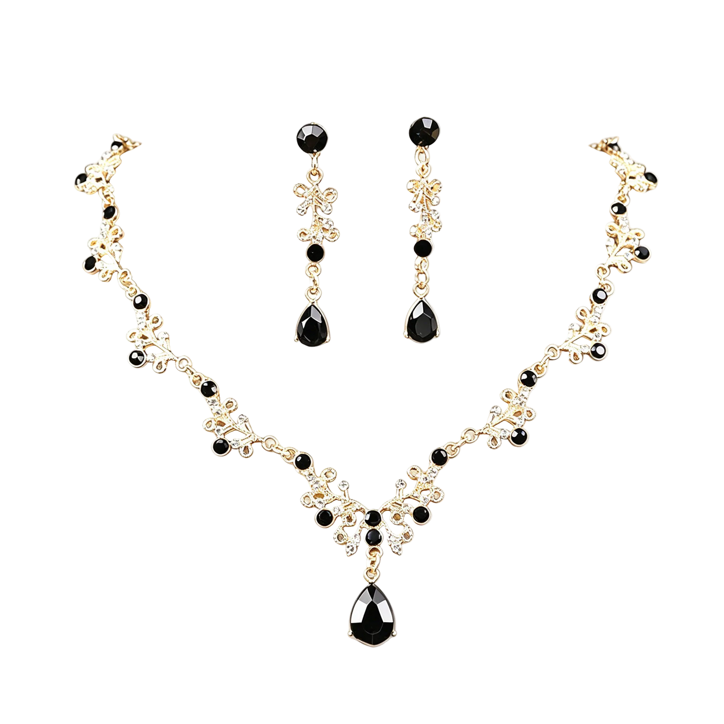 Teardrop Zircon Necklace Set