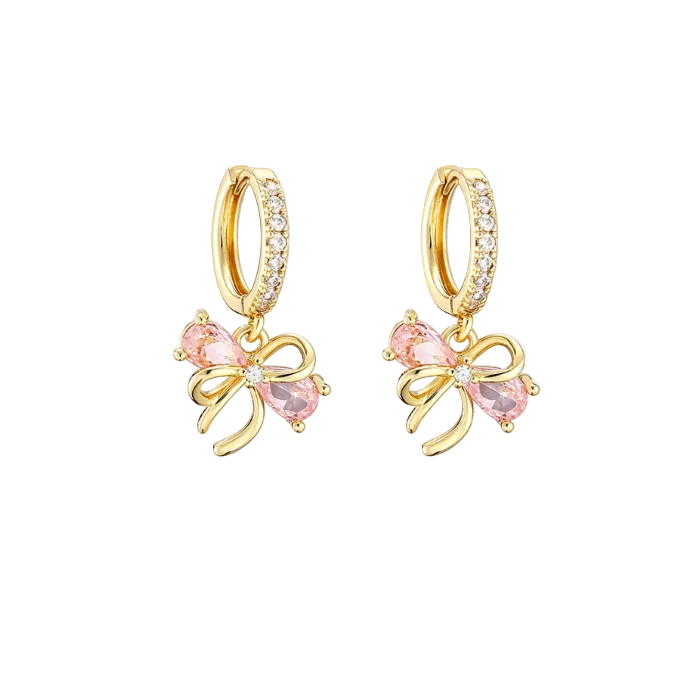 PINK BOW -【NECKLACE/EARRING SET】