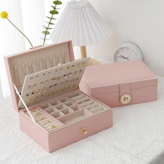 Luxury Lockable Jewelry Organizer — pink