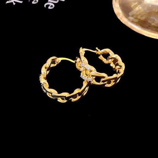S925 Silver Zircon Light Luxury Studs