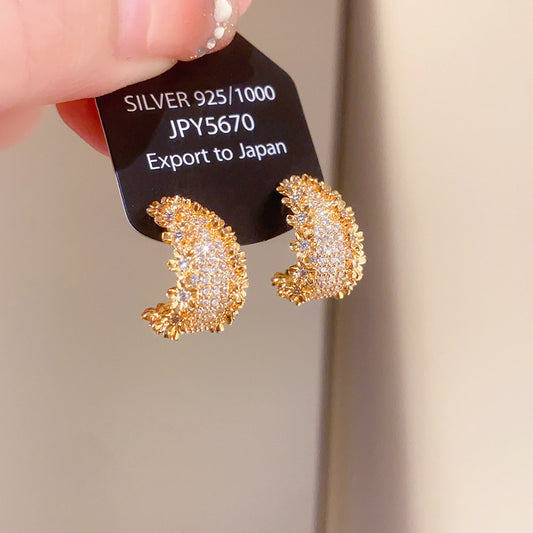 S925 Silver Zircon Light Luxury Studs