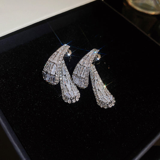 S925 Silver Zircon Light Luxury Studs
