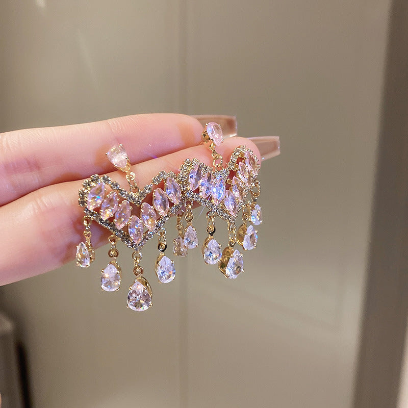 S925 Silver Zircon Light Luxury Studs
