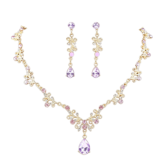 Teardrop Zircon Necklace Set