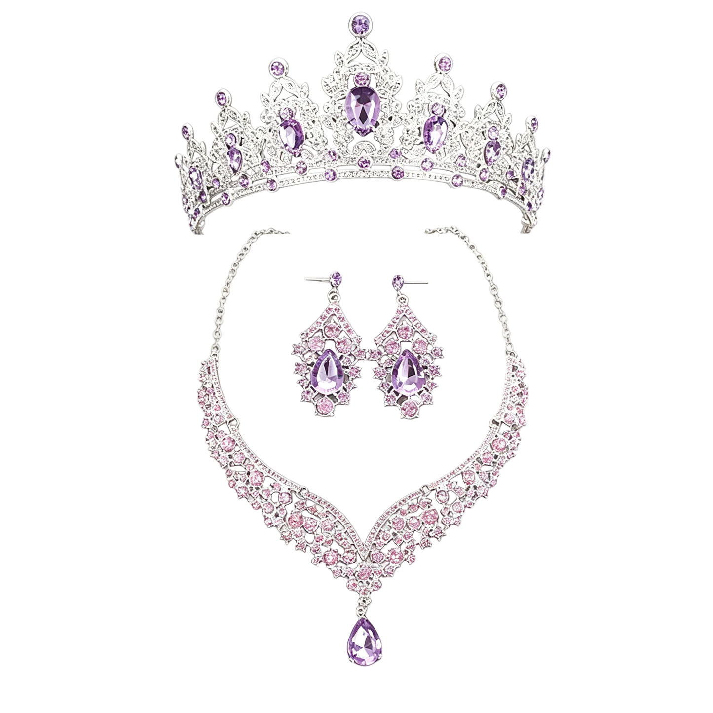 Lavender Princess Tiara Jewelry Set